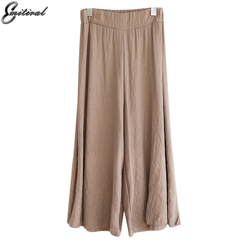 Emitiral Summer Women Wide Natural Fit Skirt Pants Cotton Linen Wide Leg Pants Plus Size 4XL Casual Loose High Waist Trousers
Emitiral Summer Women Wide Natural Fit Skirt Pants Cotton Linen Wide Leg Pants Plus Size 4XL Casual Loose High Waist Trousers