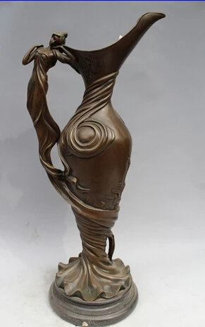 shitou 003273 19"Western Art sculpture Pure Bronze Marble Bell Girl Flower Vase Statue 
shitou 003273 19"Western Art sculpture Pure Bronze Marble Bell Girl Flower Vase Statue