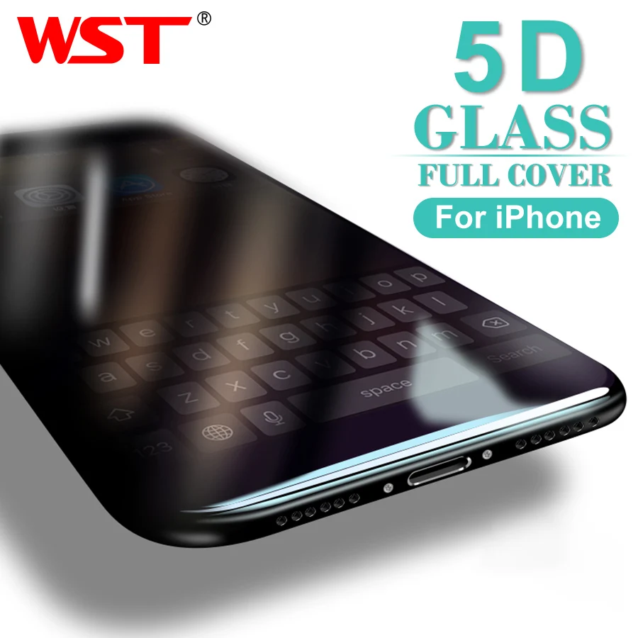 WST 5D полное покрытие закаленное стекло для iPhone 7 6 6s 8 Plus 5 5S SE X защита экрана на XS Max XR