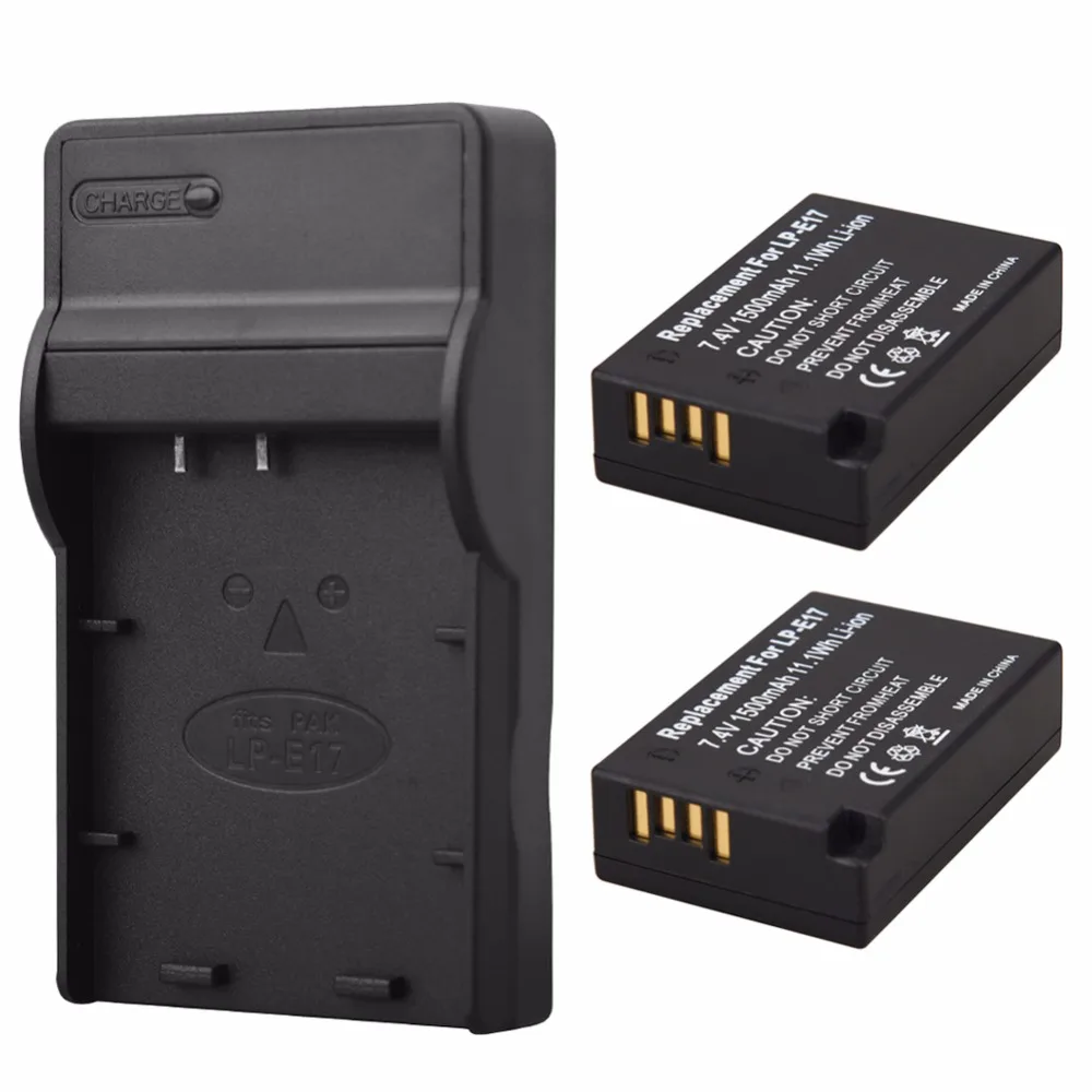 2pcs 1500mAh LP E17 Rechargeable Battery Pack with USB Charger For Canon EOS 750D 760D M3 M5 T6i T6s Replacement Camera Bateria
2pcs 1500mAh LP E17 Rechargeable Battery Pack with USB Charger For Canon EOS 750D 760D M3 M5 T6i T6s Replacement Camera Bateria