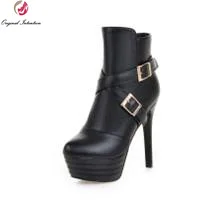 Original Intention New Sexy Women Ankle Boots Platform Round Toe Thin Heels Black White Beige Shoes Woman US Size 3.5-13
Original Intention New Sexy Women Ankle Boots Platform Round Toe Thin Heels Black White Beige Shoes Woman US Size 3.5-13