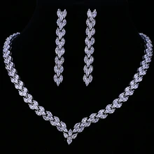Emmaya Exquisite Cubic Zirconia Wedding Party Jewelry Set Gold Color High Quality CZ Bridal Necklace Earring Emmaya Exquisite Cubic Zirconia Wedding Party Jewelry Set Gold Color High Quality CZ Bridal Necklace Earring