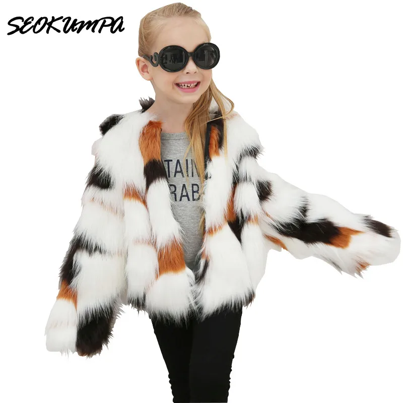 Mink Coats Girls 2017 Winter New Fashion Colorful FAUX Fur Coat Elegant Thick Warm Outerwear Fake Children Fur Jacket 2-10T
Mink Coats Girls 2017 Winter New Fashion Colorful FAUX Fur Coat Elegant Thick Warm Outerwear Fake Children Fur Jacket 2-10T
