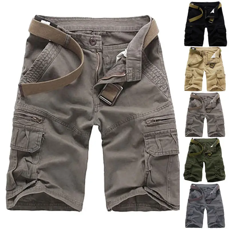 Cargo Shorts Men Summer Cotton Army Green Loose Short Pants Comfortable Multi-pocket Men Cargo Shorts Pants Plus Size Naroface