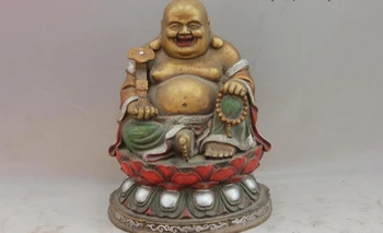150701 S2367 China Copper Color Painted Buddhist Cloth bag Monk RuYi Maitreya Buddha Statue
150701 S2367 China Copper Color Painted Buddhist Cloth bag Monk RuYi Maitreya Buddha Statue