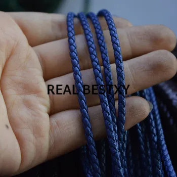REAL BESTXY 5m/lot 3mm blue Round blue Braided Bolo Leather Strap, 3mm Braid Leather Cord for Bracelet Making necklace cords
REAL BESTXY 5m/lot 3mm blue Round blue Braided Bolo Leather Strap, 3mm Braid Leather Cord for Bracelet Making necklace cords