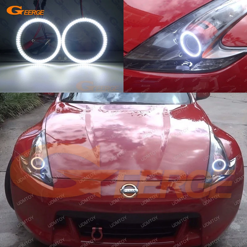 

For Nissan 370Z Z34 Fairlady 2009 2010 2011 2012 2013 2014 2015 smd led Angel Eyes kit Day Light Excellent Ultra bright DRL