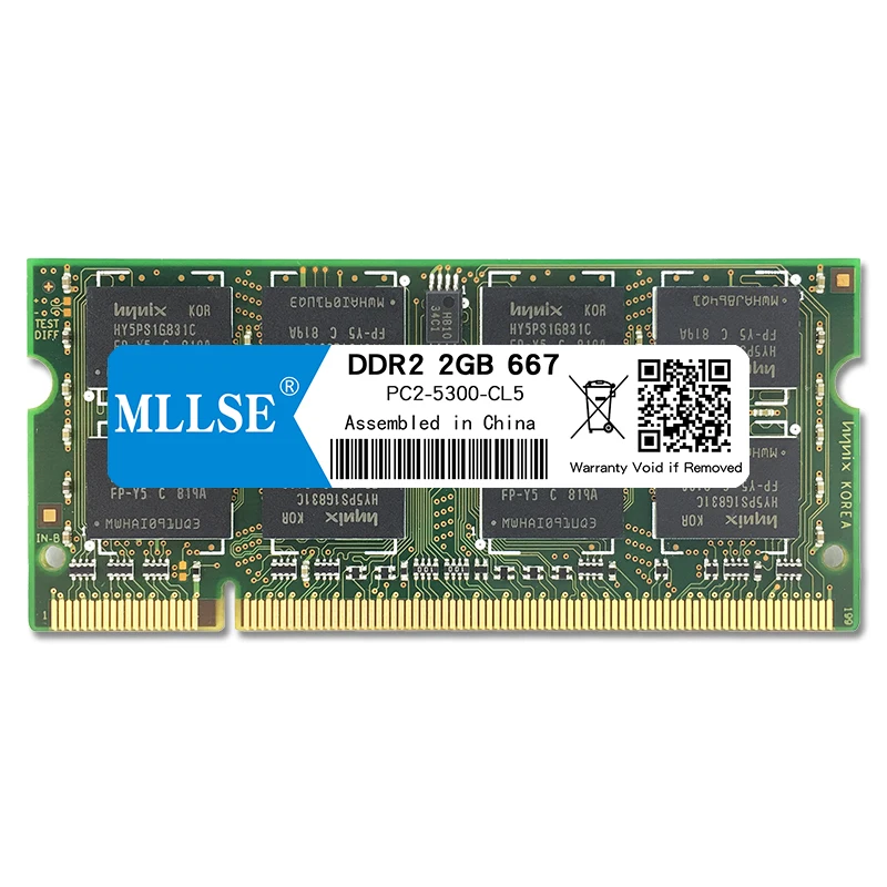 Mllse Laptop Sodimm Ram DDR2 2GB 667mhz 1.8V memory For notebook PC2-5300S 200pin non-ECC Notebook RAM memoria
Mllse Laptop Sodimm Ram DDR2 2GB 667mhz 1.8V memory For notebook PC2-5300S 200pin non-ECC Notebook RAM memoria
