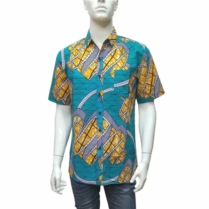 African Wax Print Short Sleeve Top Lapel Shirts for Men Printed Wax Mens Shirts Dashiki African Style Clothing L-3XL 1805
African Wax Print Short Sleeve Top Lapel Shirts for Men Printed Wax Mens Shirts Dashiki African Style Clothing L-3XL 1805
