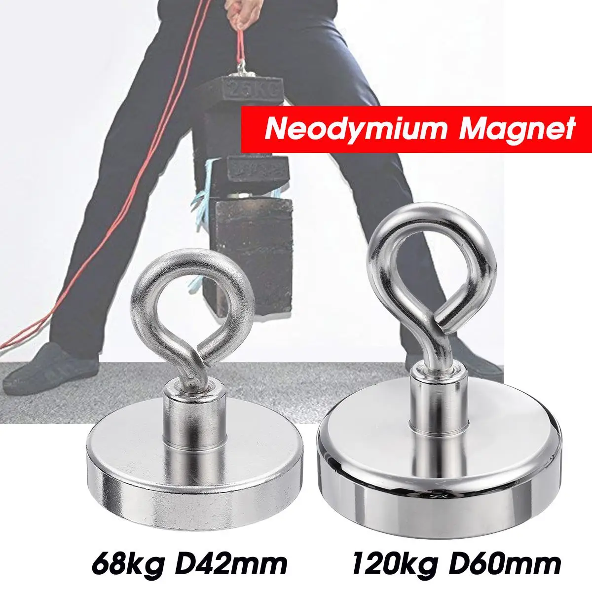 

120KG D60mm 68KG D42mm Strong Neodymium Magnet fishing Salvage Search Magnetic Material Deap Sea Recovery Treasure Hunting