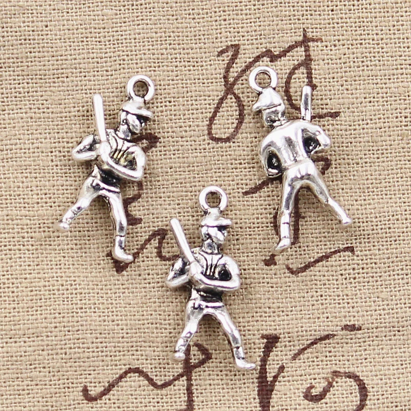 15pcs Charms baseball player sporter 25x12mm Antique Silver Plated Pendants Making DIY Handmade Tibetan Silver Jewelry
15pcs Charms baseball player sporter 25x12mm Antique Silver Plated Pendants Making DIY Handmade Tibetan Silver Jewelry