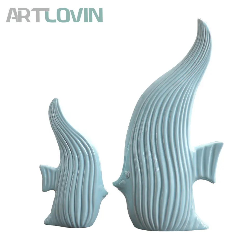 New Arrival Modern Cyan Ceramic Fish Figurines High Quality Home Decorations Nordic Simple Animal Fish Figures Design Room Decor
New Arrival Modern Cyan Ceramic Fish Figurines High Quality Home Decorations Nordic Simple Animal Fish Figures Design Room Decor