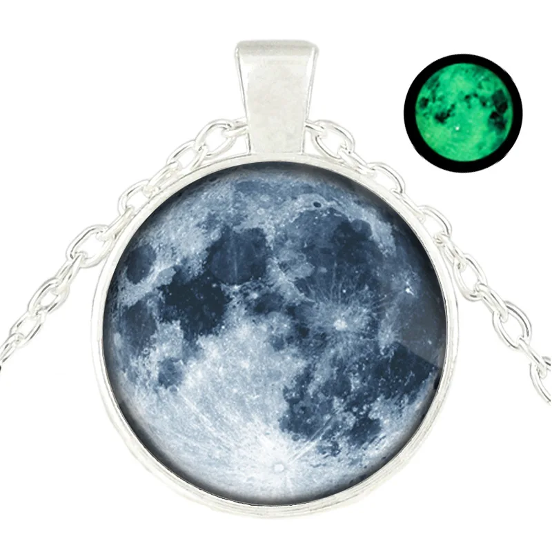 Glowing Jewelry Full Moon Necklace Handmade Glass Dome Lunar Eclipse Necklace Glow in the dark Pendant Necklace Night Light
Glowing Jewelry Full Moon Necklace Handmade Glass Dome Lunar Eclipse Necklace Glow in the dark Pendant Necklace Night Light