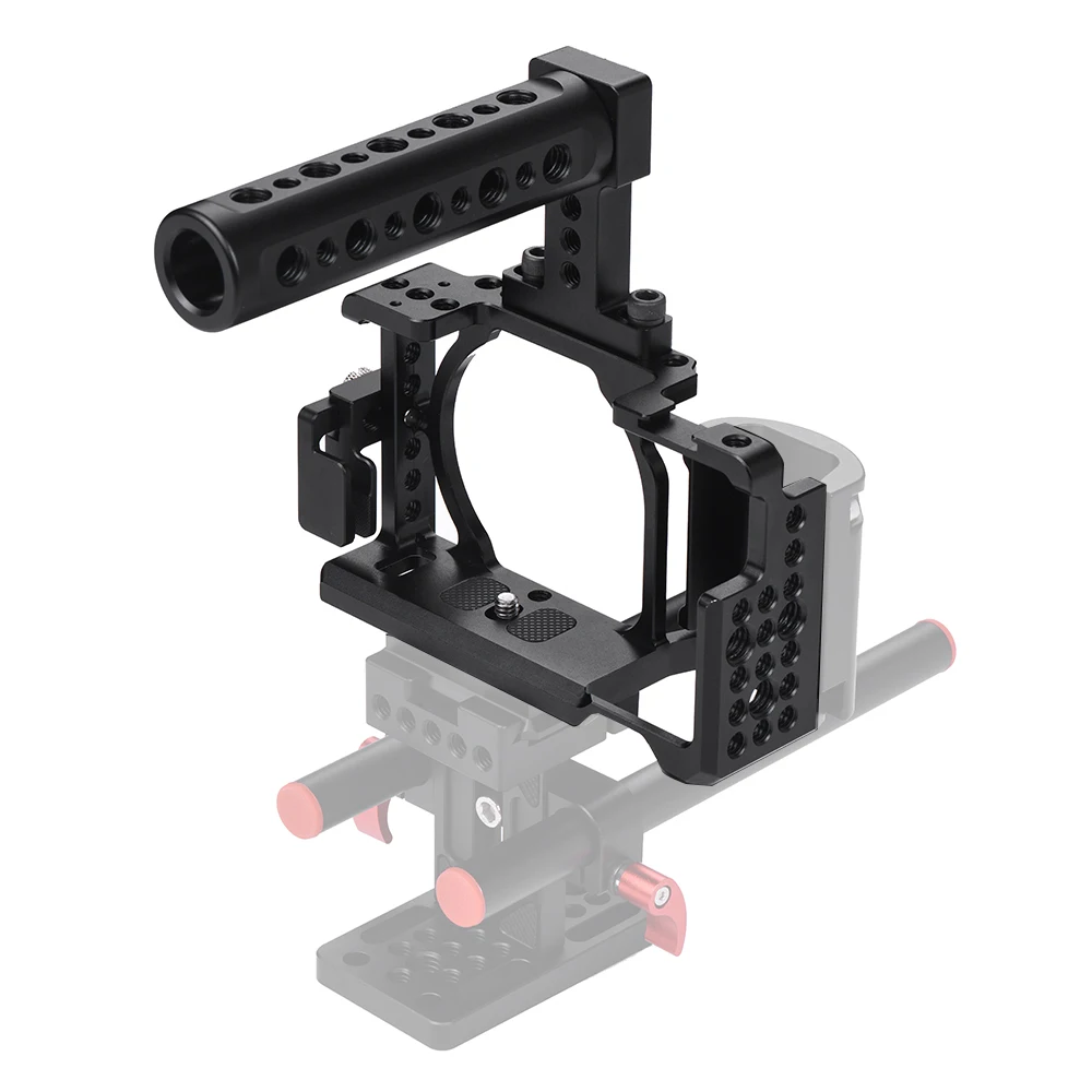 Andoer Protective Video Camera Cage + Top Handle Kit with Cable Clamp for Sony A6000 A6300 A6500 NEX7 ILDC to Mount Microphone
Andoer Protective Video Camera Cage + Top Handle Kit with Cable Clamp for Sony A6000 A6300 A6500 NEX7 ILDC to Mount Microphone