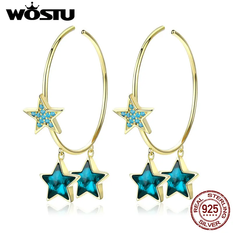 WOSTU 2019 Big Drop Earring 100% Real 925 Sterling Silver Mystic Blue Stars Unique Design Earrings For Women Wedding Gift CQE689
WOSTU 2019 Big Drop Earring 100% Real 925 Sterling Silver Mystic Blue Stars Unique Design Earrings For Women Wedding Gift CQE689