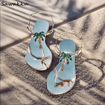 Luxury Handmade Jeweled Flowers Palm Tree Thongs Sandals Women New Flats Narrow Band Flip-flop Bling Crystal Shoes Woman
Luxury Handmade Jeweled Flowers Palm Tree Thongs Sandals Women New Flats Narrow Band Flip-flop Bling Crystal Shoes Woman