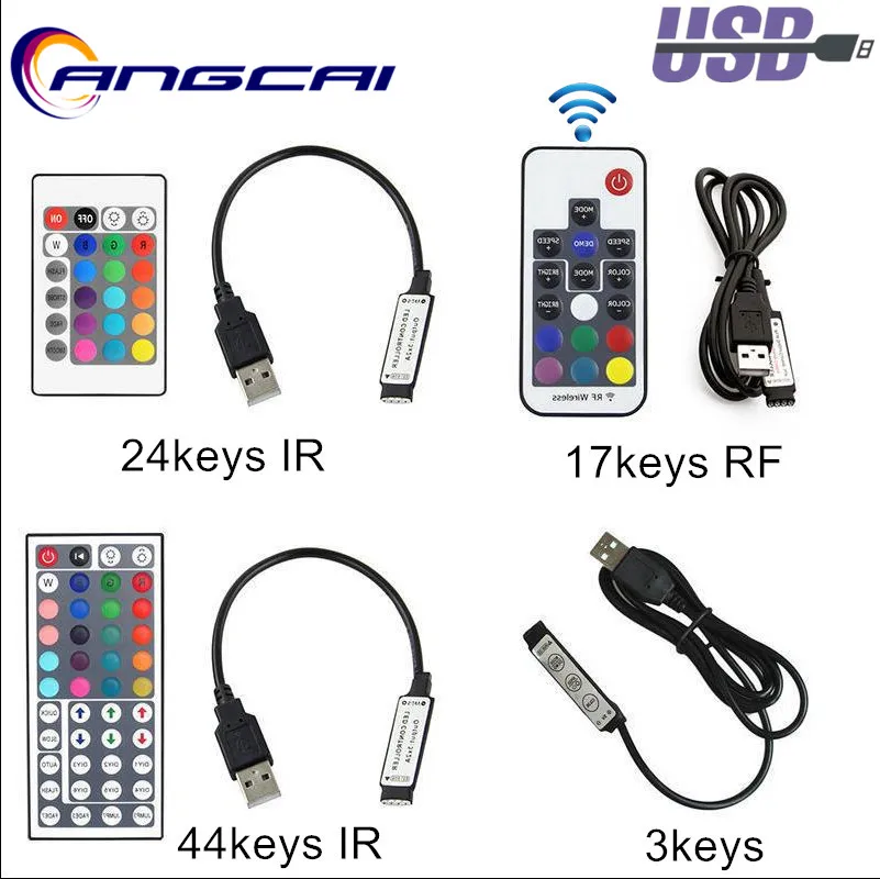 USB Controller DC 5~24V APP Music Wireless Remote control Dimmer mini 3keys 17/24/44keys For 5050/2835RGB Led Strips lights Home
USB Controller DC 5~24V APP Music Wireless Remote control Dimmer mini 3keys 17/24/44keys For 5050/2835RGB Led Strips lights Home