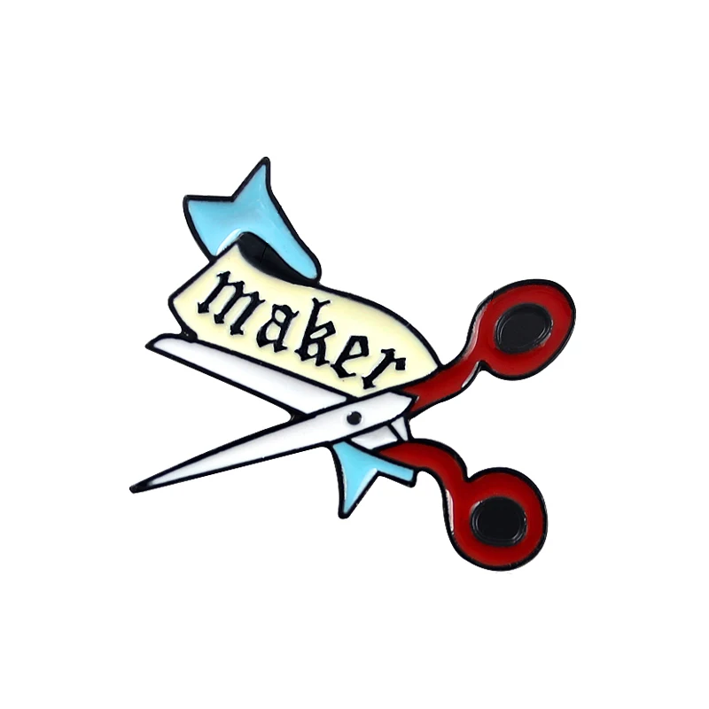 MAKER Red Scissors Gold Enamel Brooch Personality Fashion Designer Work Daren Badge Pin Cute Trendy Apparel Hat Jewelry Gift
MAKER Red Scissors Gold Enamel Brooch Personality Fashion Designer Work Daren Badge Pin Cute Trendy Apparel Hat Jewelry Gift