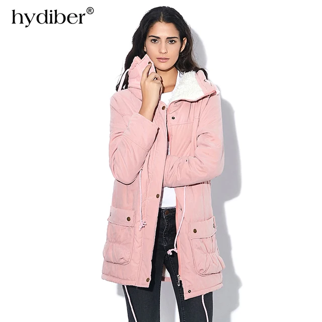 Новый 2016 пальто зимы женщин Тонкий плюс размер Outwear Medium-Long Wadded куртка с капюшоном Толстые хлопка проложенные Теплый хлопка Parkas