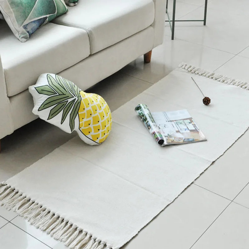 White Cotton Fiber Hand-woven Rug Bedroom Bedside Carpet Floor Mat Fabric Machine Washable Coffee Table Mat White Blank Carpet
White Cotton Fiber Hand-woven Rug Bedroom Bedside Carpet Floor Mat Fabric Machine Washable Coffee Table Mat White Blank Carpet