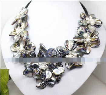 HOT SELL - black mother of pearl shell flower white pearl handmade necklace 18" Strand -Top quality free shipping
HOT SELL - black mother of pearl shell flower white pearl handmade necklace 18" Strand -Top quality free shipping