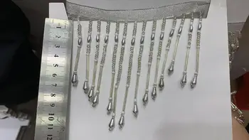 cou002# 10 yards/bag 7-10 cm width silver pendents beads ribbon fringe tassel for garment/decorative/wedding bridal gown dress
cou002# 10 yards/bag 7-10 cm width silver pendents beads ribbon fringe tassel for garment/decorative/wedding bridal gown dress