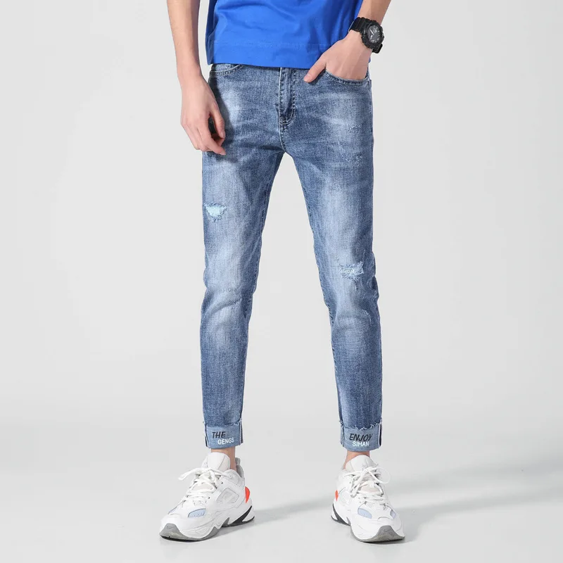 2019 Spring and Summer New Men's Jeans Cotton Casual Fashion Trend Men's Pants Light Blue Slim Fit Jeans for Men
2019 Spring and Summer New Men's Jeans Cotton Casual Fashion Trend Men's Pants Light Blue Slim Fit Jeans for Men