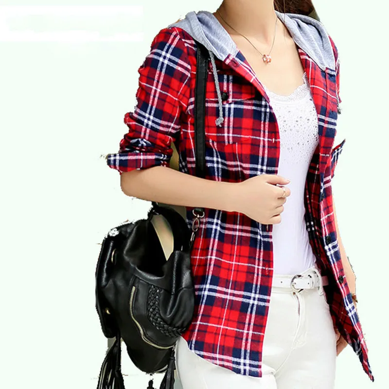 spring autumn Plus hooded Velvet Thick Warm Plaid Shirts Sleeved Women'S Plaid Blouse free shipping Even a hat Cap female tops
spring autumn Plus hooded Velvet Thick Warm Plaid Shirts Sleeved Women'S Plaid Blouse free shipping Even a hat Cap female tops