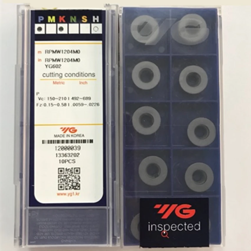 10Pcs/Box RPMW1003MO YG602/RPMW1204MO YG602 Korea YG CNC Milling Carbide Inserts For Steel, Stainless Steel Apply To steel
10Pcs/Box RPMW1003MO YG602/RPMW1204MO YG602 Korea YG CNC Milling Carbide Inserts For Steel, Stainless Steel Apply To steel