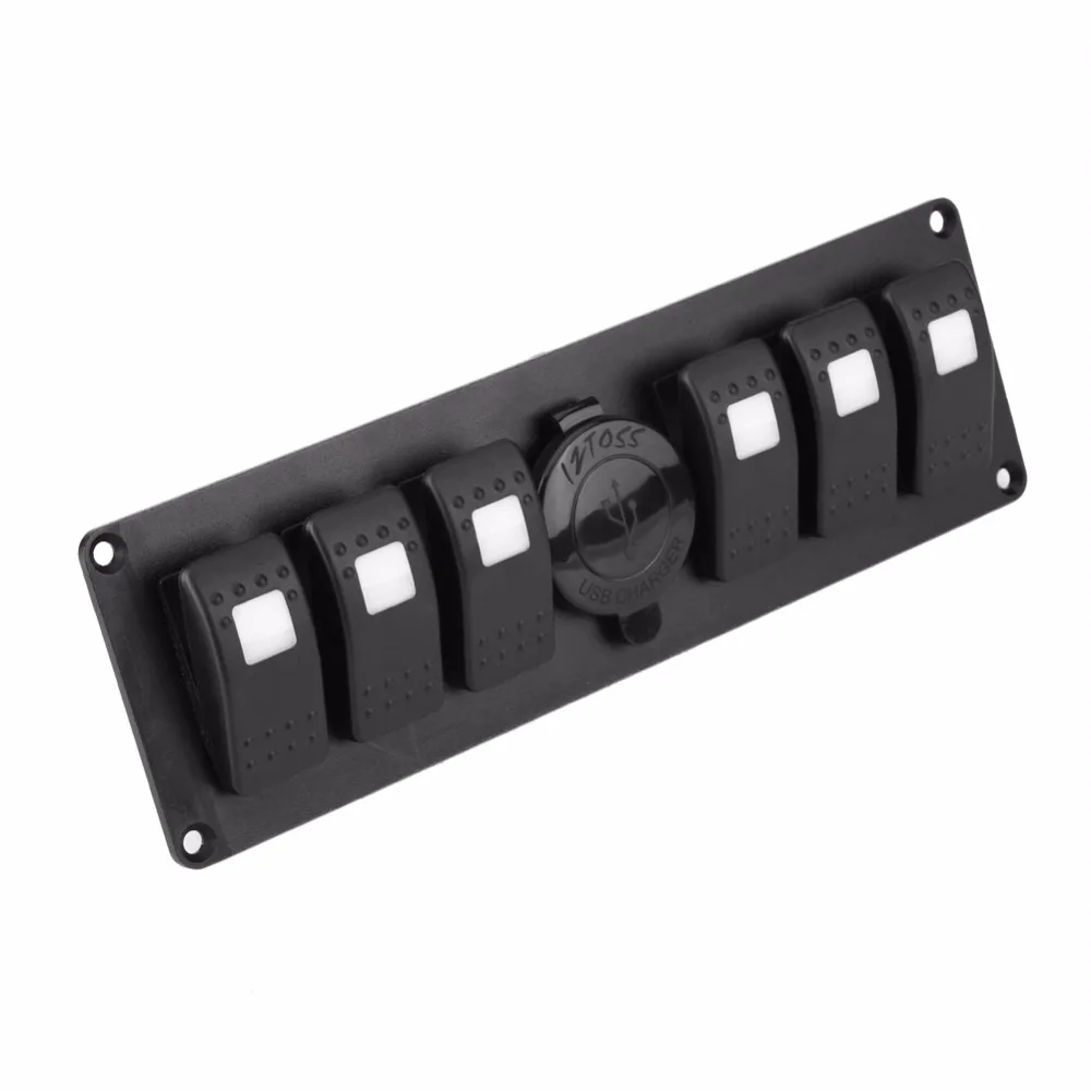 1 Set 12-24V 6 Gang White LED Rocker Switch Panel with Dual USB Voltmeter for Car RV Boat Marine Car Accessories
1 Set 12-24V 6 Gang White LED Rocker Switch Panel with Dual USB Voltmeter for Car RV Boat Marine Car Accessories