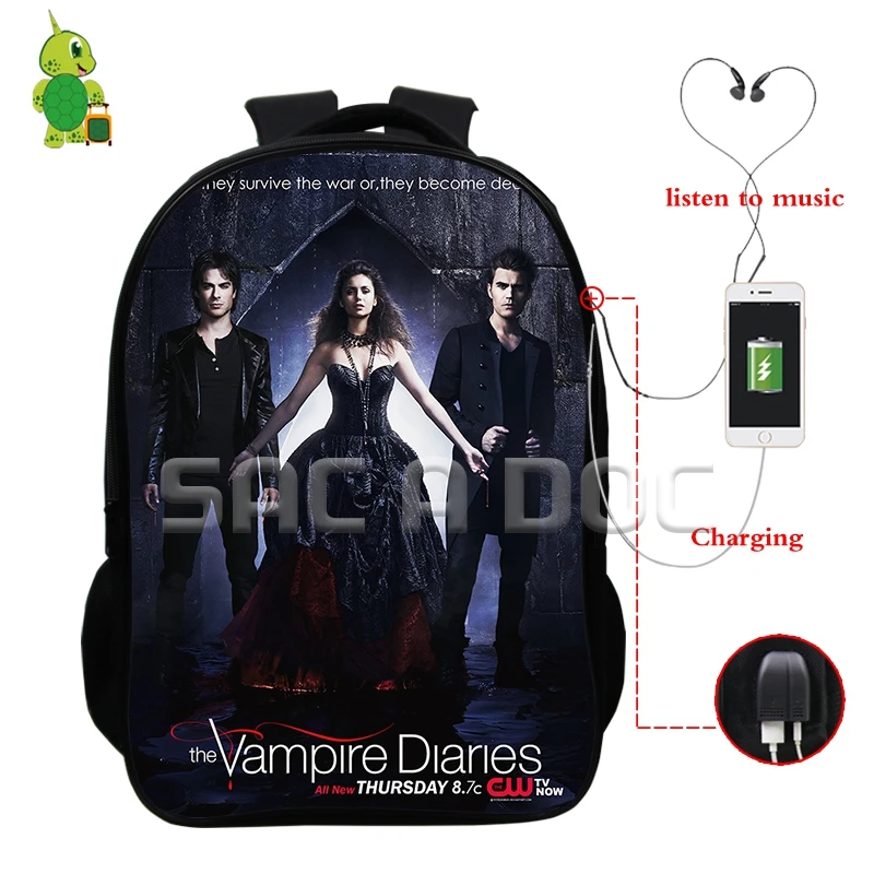 The Vampire Diaries Damon Stefan Backpack Multifunction USB Charge Headphone Jack Bags College Students School Travel Bags
The Vampire Diaries Damon Stefan Backpack Multifunction USB Charge Headphone Jack Bags College Students School Travel Bags