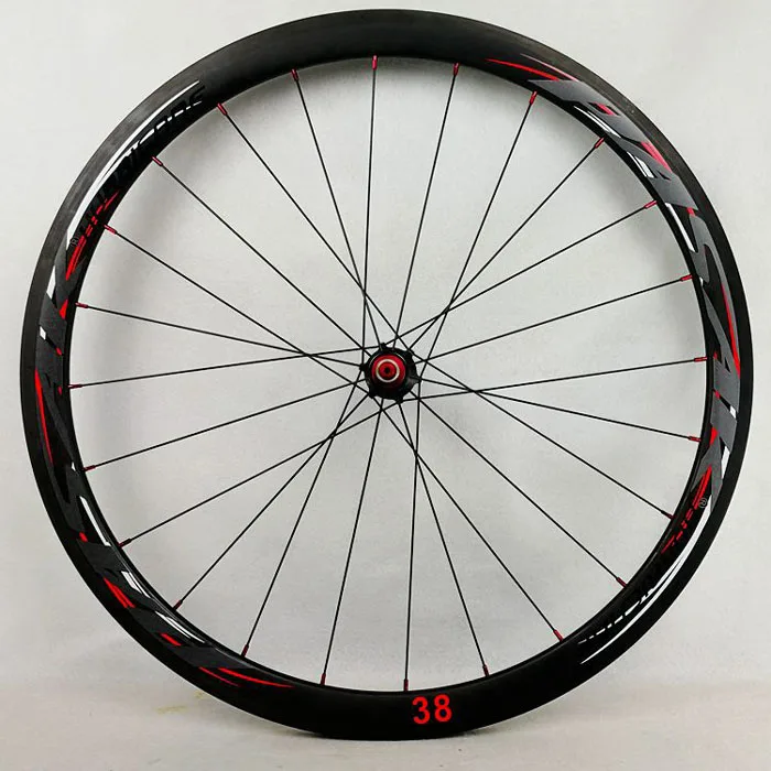 Clearance 700C Wheelset Carbon Wheels Road Bike Tubeless Wheel V/C Brake Profile 38-40-50-55mm Depth Clincher Carbon Rim Direct-pull 24