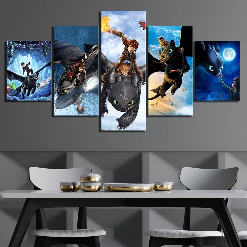 Canvas Print Painting Wall Art 5 Pcs Movie How To Train Your Dragon Posters Modern Living Room Modular Picture Home Decor Frame
Canvas Print Painting Wall Art 5 Pcs Movie How To Train Your Dragon Posters Modern Living Room Modular Picture Home Decor Frame