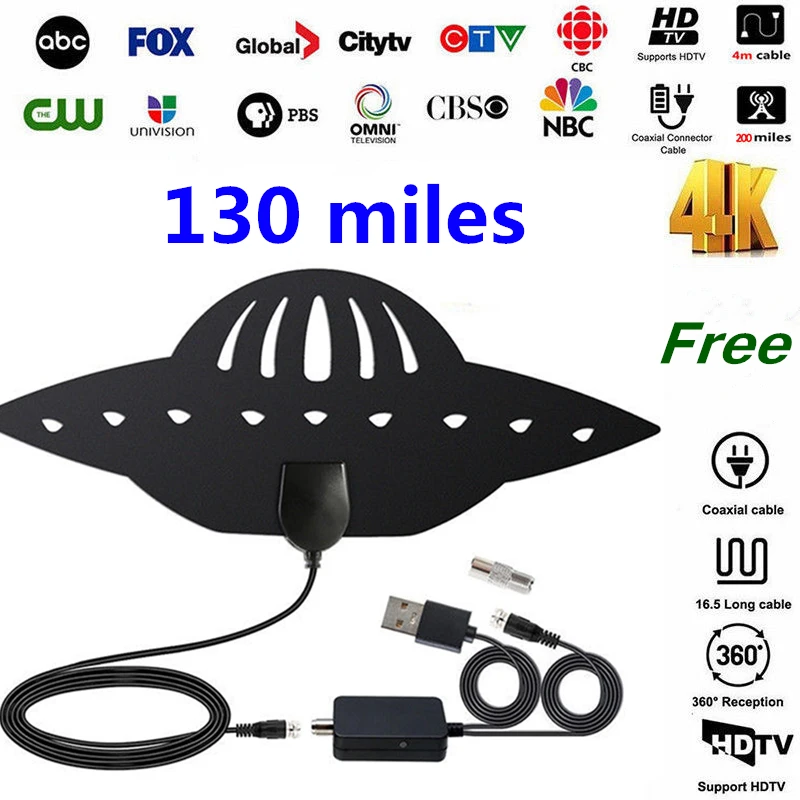 Mini TV Antenna with Amplifier 130Miles 1080P HDTV 25DBi High Gain Indoor Digital Television Aerial TV Box for All Free Channels
Mini TV Antenna with Amplifier 130Miles 1080P HDTV 25DBi High Gain Indoor Digital Television Aerial TV Box for All Free Channels