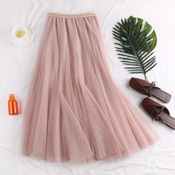 High waist mesh women skirts solid A-line ruffles office lady elegant skirts princess sweet party skirts top quality
High waist mesh women skirts solid A-line ruffles office lady elegant skirts princess sweet party skirts top quality
