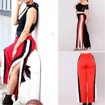 New Arrival Women Cut off Split Side Long Pants Fashion Buttons Wide Leg Jogger Pants Fashion Casual Trousers
New Arrival Women Cut off Split Side Long Pants Fashion Buttons Wide Leg Jogger Pants Fashion Casual Trousers