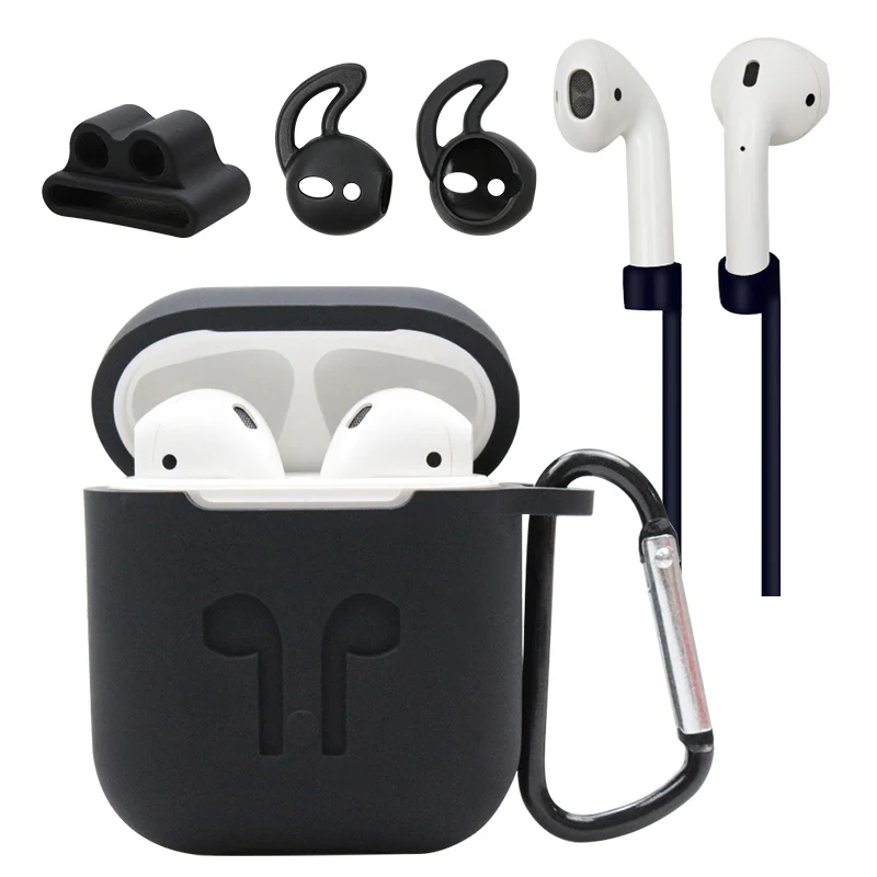 Airpods силиконовый Bluetooth беспроводной чехол для наушников Защитный AirPods аксессуары
