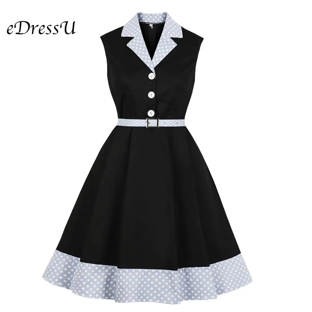 eDressU Black Lady Dress 1950S Vintage Chic Casual Sexy Cocktail Party Dress Shirt Dress Polka Dot Belt Costumes MXN-1886
eDressU Black Lady Dress 1950S Vintage Chic Casual Sexy Cocktail Party Dress Shirt Dress Polka Dot Belt Costumes MXN-1886