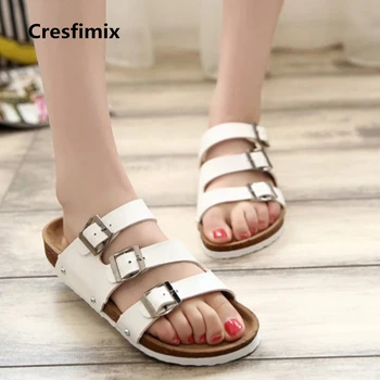 Cresfimix mulheres chinelos women comfortable new stylish white pu leather slippers female cool cute buckle strap slippers 807
Cresfimix mulheres chinelos women comfortable new stylish white pu leather slippers female cool cute buckle strap slippers 807