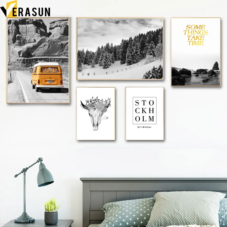 Yellow Bus Travel Forest Quote Landscape Wall Art Canvas Painting Nordic Posters And Prints Wall Pictures For Living Room Decor
Yellow Bus Travel Forest Quote Landscape Wall Art Canvas Painting Nordic Posters And Prints Wall Pictures For Living Room Decor