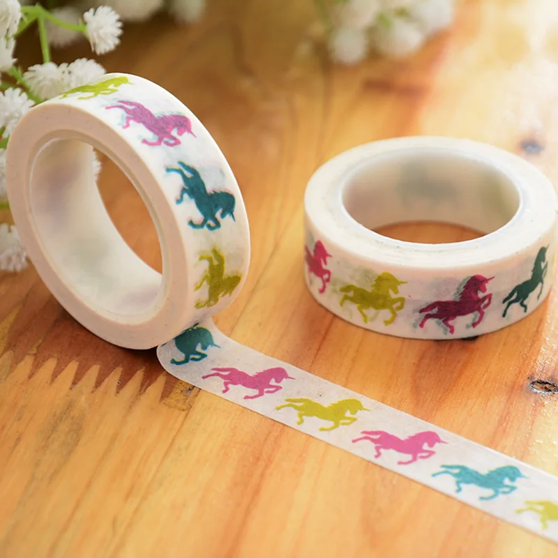 10pcs/lot DIY Paper Japanese Washi Masking Tapes Cute Horse Unicorn Decoration Adhesive Tapes Scrapbooking 15mm*10m Wholesale
10pcs/lot DIY Paper Japanese Washi Masking Tapes Cute Horse Unicorn Decoration Adhesive Tapes Scrapbooking 15mm*10m Wholesale