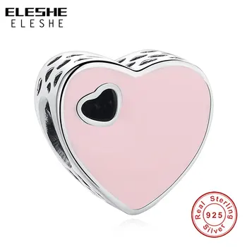 ELESHE 100% 925 Sterling Silver Pink Enamel Heart Charm Beads Fit Original Charm Bracelet DIY Beads for Jewelry Making
ELESHE 100% 925 Sterling Silver Pink Enamel Heart Charm Beads Fit Original Charm Bracelet DIY Beads for Jewelry Making