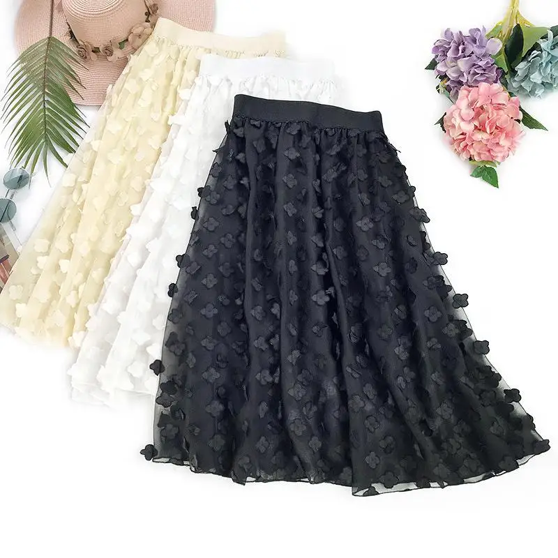 2019 Summer New Arrival Fairy Romantic Stereo Flower Appliques Chiffon Skirt Faldas Largas Elegantes Black Skirt Free Shipping
2019 Summer New Arrival Fairy Romantic Stereo Flower Appliques Chiffon Skirt Faldas Largas Elegantes Black Skirt Free Shipping