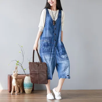 Women Summer Flowers Printed Denim Jumpsuits Overalls Female Loose Sweet Jeans Rompers One Pieces Denim Pants Playsuit
Women Summer Flowers Printed Denim Jumpsuits Overalls Female Loose Sweet Jeans Rompers One Pieces Denim Pants Playsuit