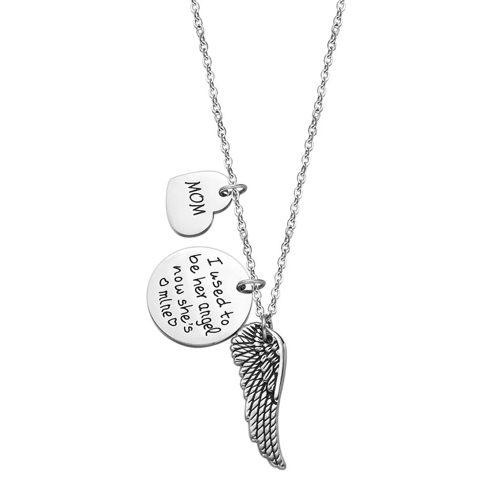 Mom Mothers Necklace Heart Wing Pendant Necklace Charm Jewelry Mother's Day Gift I Used to be Her Angel, Now She is Mine
Mom Mothers Necklace Heart Wing Pendant Necklace Charm Jewelry Mother's Day Gift I Used to be Her Angel, Now She is Mine