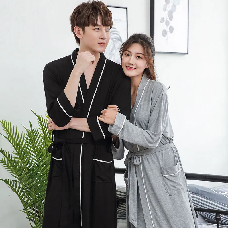 Spring autumn Bamboo fiber bathrobe Soft long Robe women men lover absorbent Night Dressing Gown pijamas anti-virus Home clothes
Spring autumn Bamboo fiber bathrobe Soft long Robe women men lover absorbent Night Dressing Gown pijamas anti-virus Home clothes