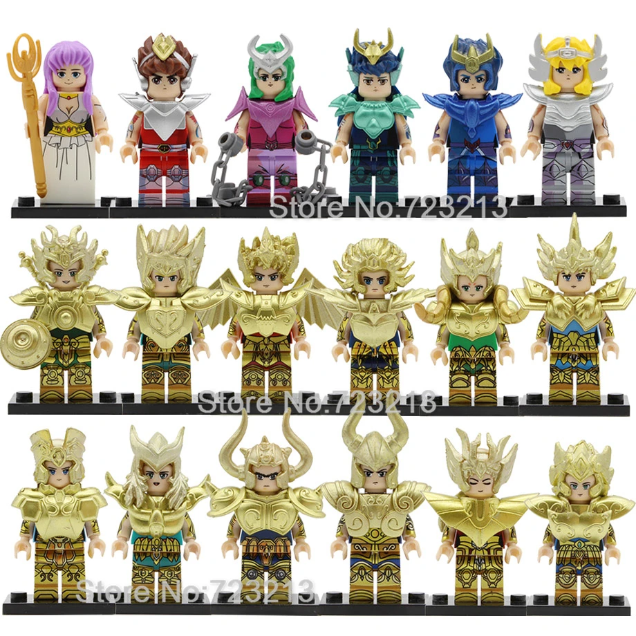 18pcs Gold Saint seiya Cartoon Figure Athena Shiryu Mu SAGA Aioria Shaka Dohko Milo Aiolos Building Blocks Model Bricks Toys
18pcs Gold Saint seiya Cartoon Figure Athena Shiryu Mu SAGA Aioria Shaka Dohko Milo Aiolos Building Blocks Model Bricks Toys