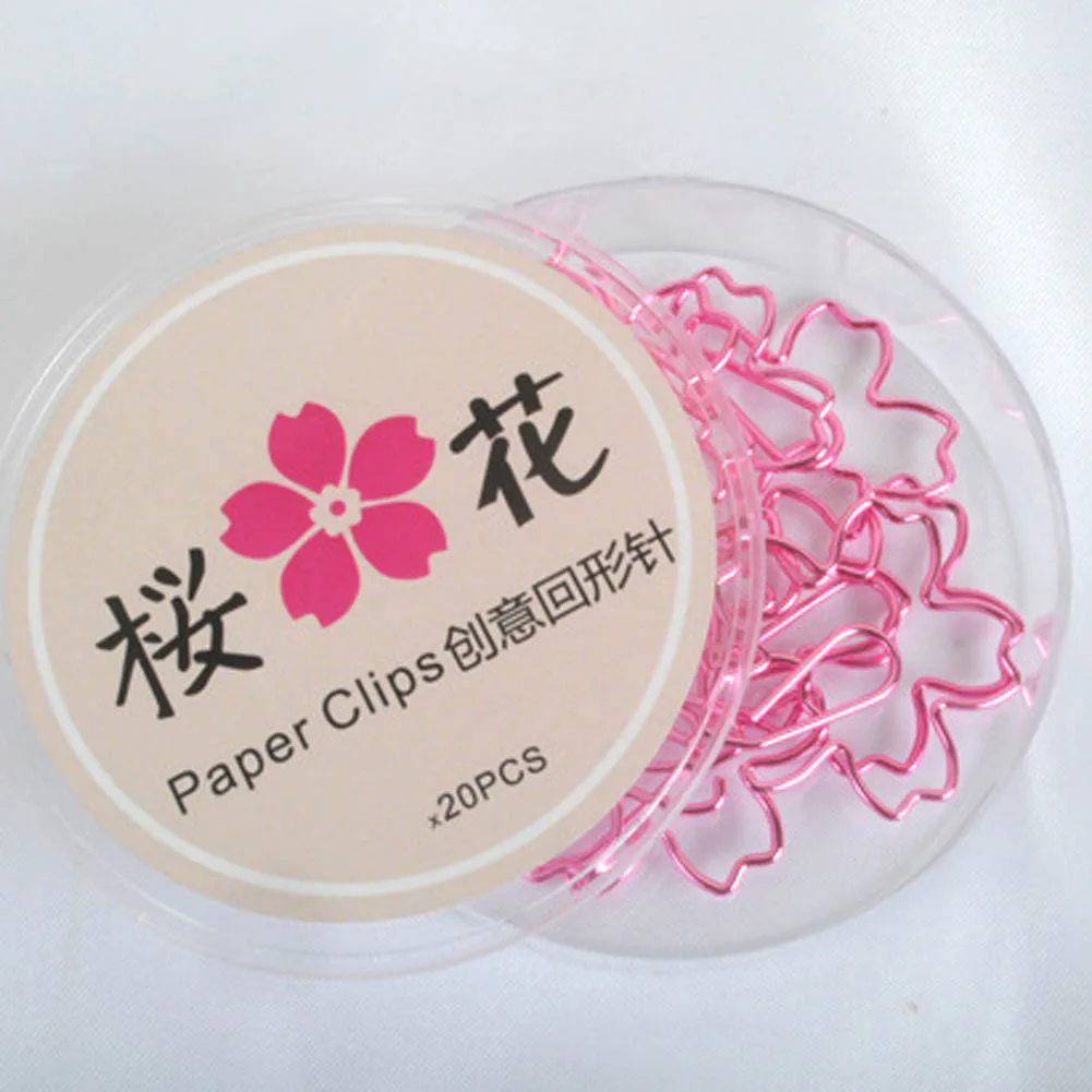 20 pcs/set Plated Pink Paper Clips Sakura Paper Needle Bookmark Metal Memo Clip Stationery Cherry Blossoms Box Clips
20 pcs/set Plated Pink Paper Clips Sakura Paper Needle Bookmark Metal Memo Clip Stationery Cherry Blossoms Box Clips