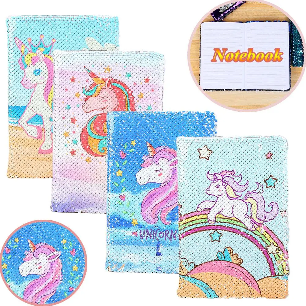 4 Styles Lovely Unicorn Pattern Sequins Diary Notebook DIY Paper Glitter Notepad School Office Writing Stationery
4 Styles Lovely Unicorn Pattern Sequins Diary Notebook DIY Paper Glitter Notepad School Office Writing Stationery