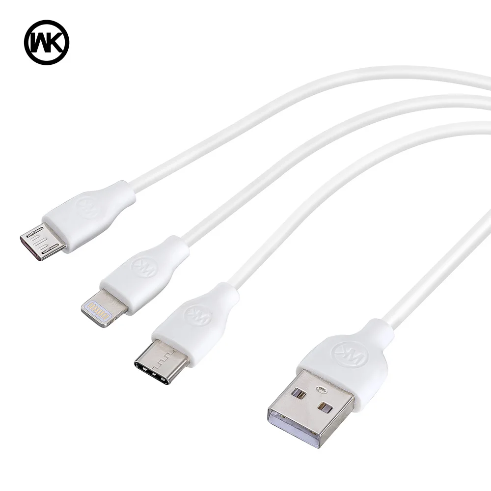 WK DESIGN 3in 1 USB Cable for Apple iPhone Cable Samsung S9 Xiaomi USB C Cable for Cabo iPhone X 5 6 7 8 Plus Charging Cable
WK DESIGN 3in 1 USB Cable for Apple iPhone Cable Samsung S9 Xiaomi USB C Cable for Cabo iPhone X 5 6 7 8 Plus Charging Cable